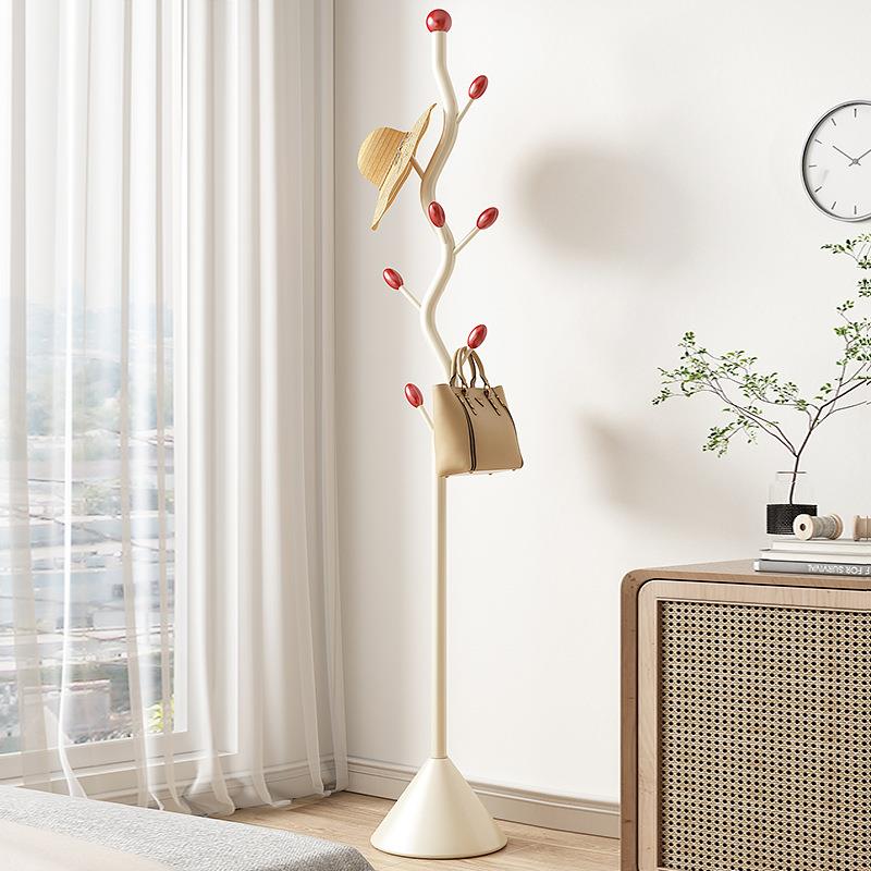 衣帽架奶油风家用卧室挂衣架门厅立衣架锥形挂衣服架子落地挂包架