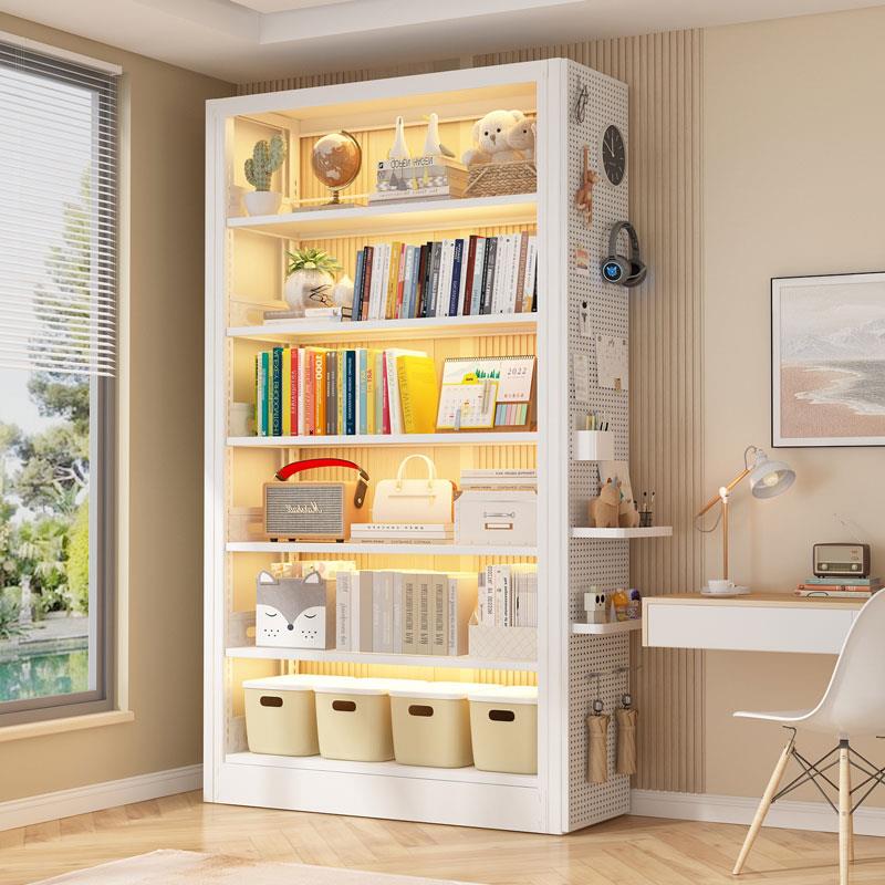 家用书架客厅书房图书收纳架落地多层儿童书柜钢制图书馆储物柜