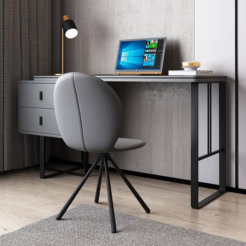 意式极简书桌现代简约卧室书房电脑桌轻奢铁艺办公室桌子书椅组合