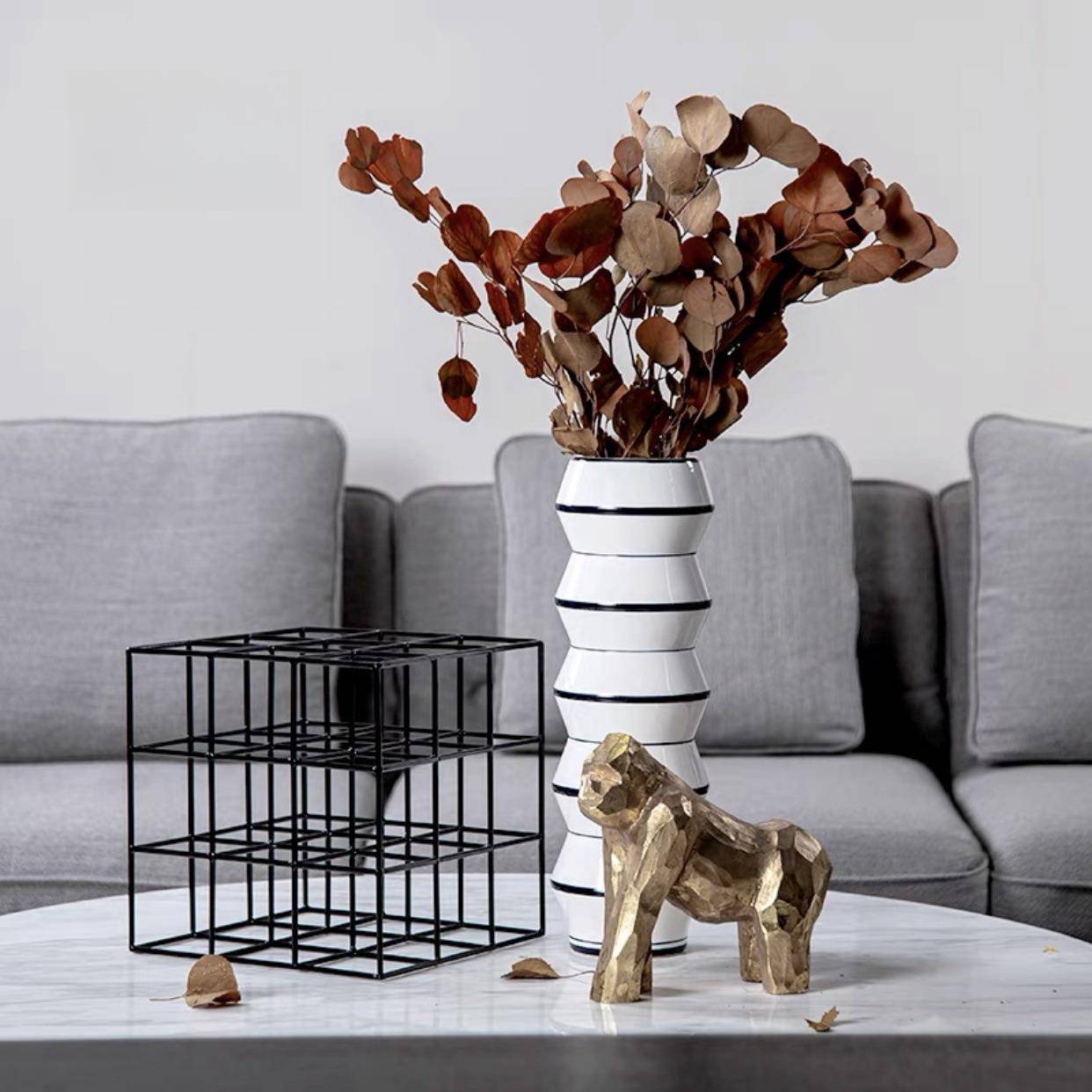 极简物语几何猩猩陶树脂件套装现代家居客厅样板房软装陈列组合