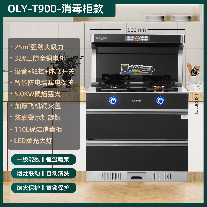 集成灶家用一级节能烟灶消套装 语音体感自动清洗 家用一体灶