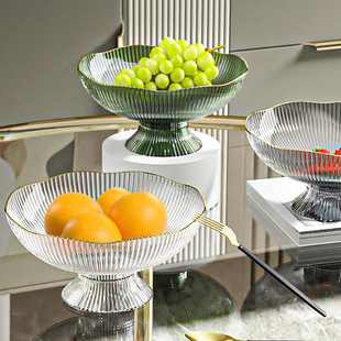 速发水果盘轻奢风高几果盘家用客厅茶档水果篮大气盘2205新款 盘子