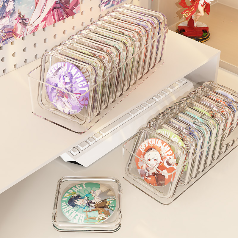 速发吧唧收纳单透明亚克力58保5mm盒个7护壳方形保护盒谷子展示架