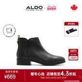 ALDO女士短靴牛皮靴子增高舒适低跟女鞋 气质优雅时尚 ABAF24A01