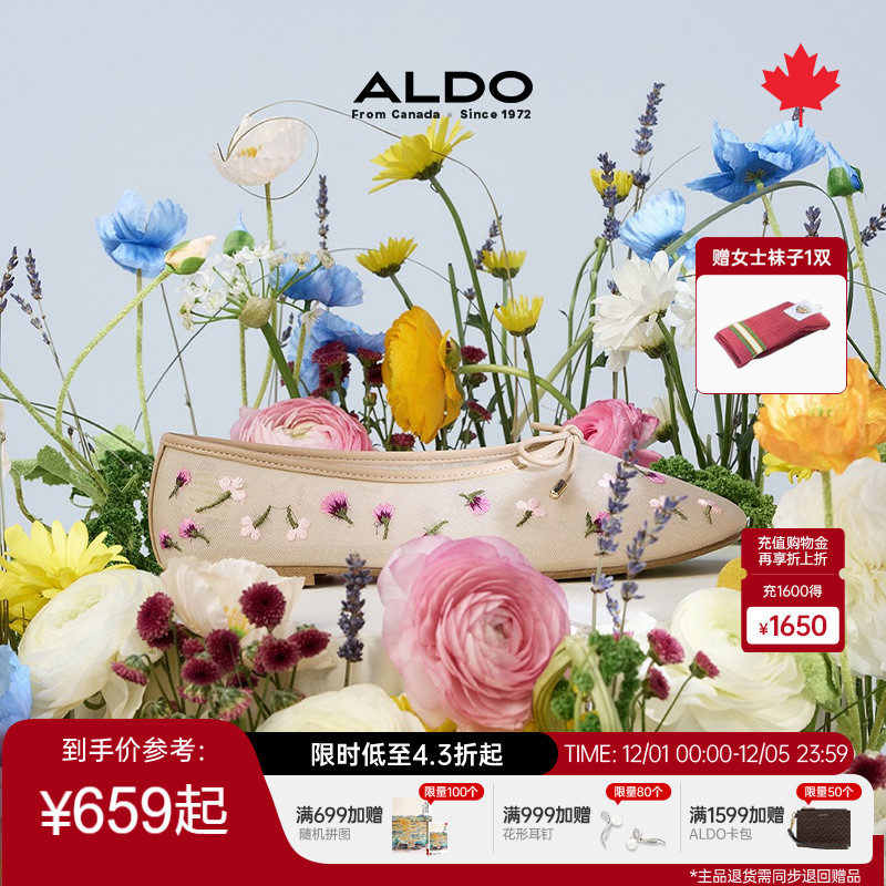 ALDO芭蕾平底鞋羊皮革