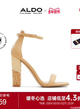 ALDO女士凉鞋高跟鞋夏季时尚罗马风大气一脚蹬气质百搭ALHS24A88