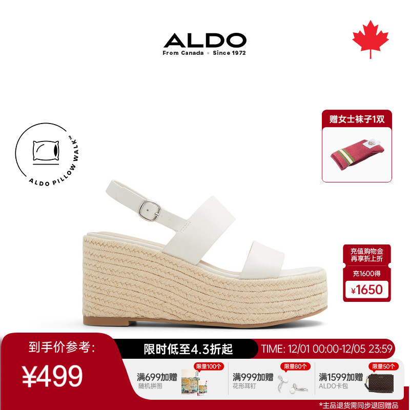 ALDO坡跟女沙滩凉鞋日常休闲