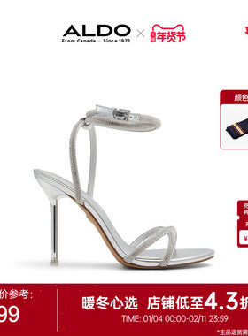 ALDO女士水钻高跟鞋凉鞋脚踝绑带细跟时尚优雅气质绝美ALHF24A51