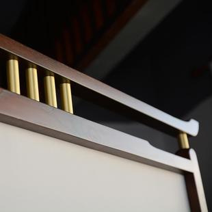 新中式 实木布艺客厅玄关隔断移动墙办公室座屏 屏风简约时尚 中式