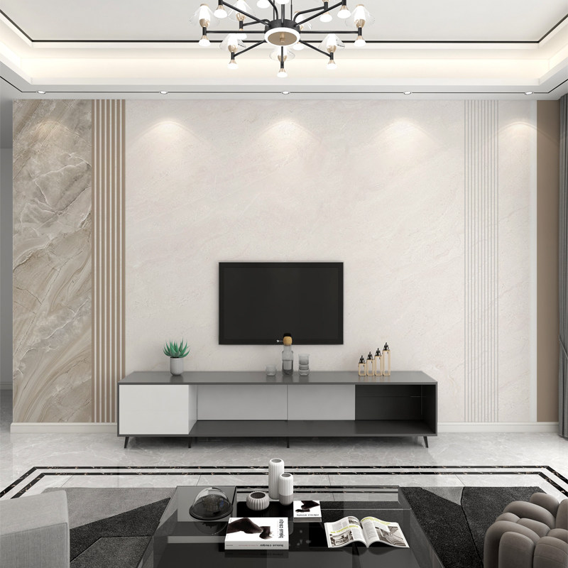 速发新款仿大理石纹格栅墙布客厅电视背景墙壁纸简约现代沙发无缝