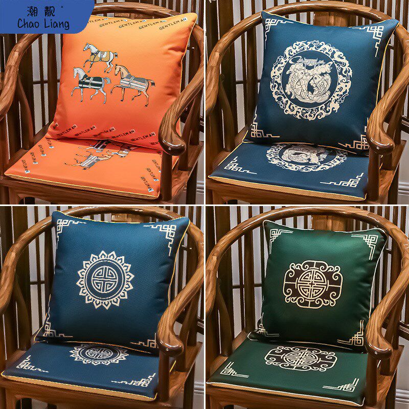 速发红木沙发坐垫实太家具式中新木师圈椅中式椅子木椅茶椅垫防滑