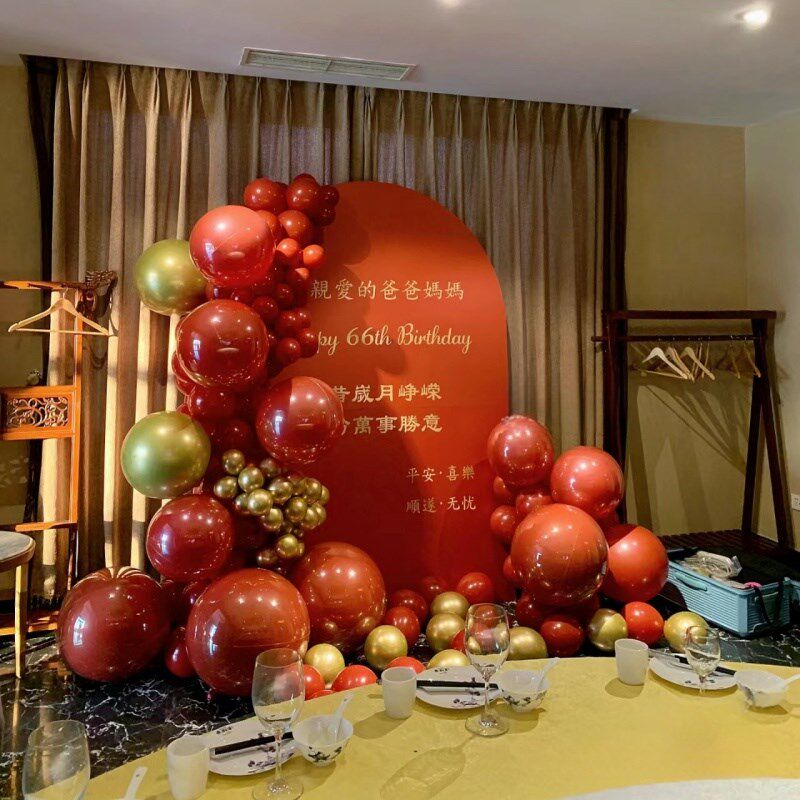 速发5寸10寸12寸18寸6寸石榴红气球圆形宝石红套球爱心尾巴婚庆婚