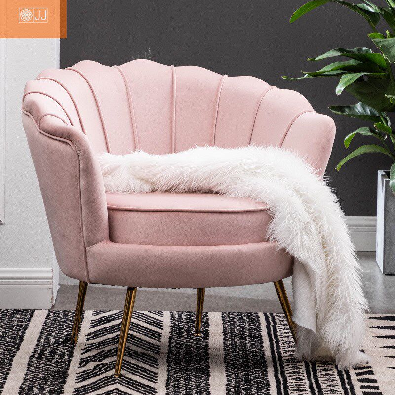 速发#法式单人沙发室约服装店沙发客厅台卧简沙发脚蹬