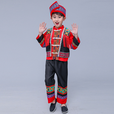 速发56个少数服族民装儿童月童男学生大集合三男三长袖中国风幼儿