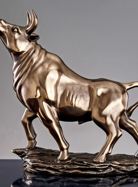 速发牛摆件牛气冲天办公室桌面装饰品客厅家居金牛工艺品乔礼新居