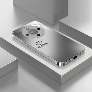 x50外壳网红励志简约防刮荣耀x70i防摔硅胶全包手机套男款 保持笑脸玻璃壳适用荣耀x70手机壳新款 简约荣耀x60