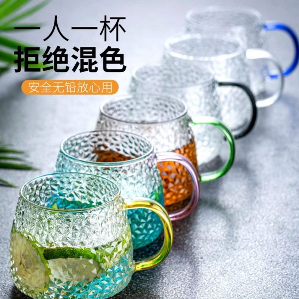 子耐高温家庭茶杯套装泡茶杯喝水水壶具家用客厅牛奶杯玻璃杯带把