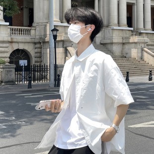日系休闲百搭宽松设计感口袋无性别男女衬衫 白衬衫 EMPTY短袖 TEN