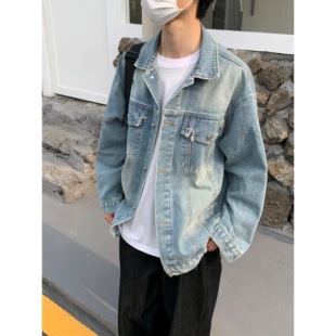 fit翻领长袖 TEN EMPTY春夏蓝色牛仔外套宽松日韩无性别廓系Boxy