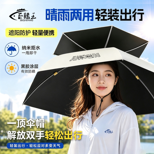 新型头戴式钓鱼伞帽遮阳防晒
