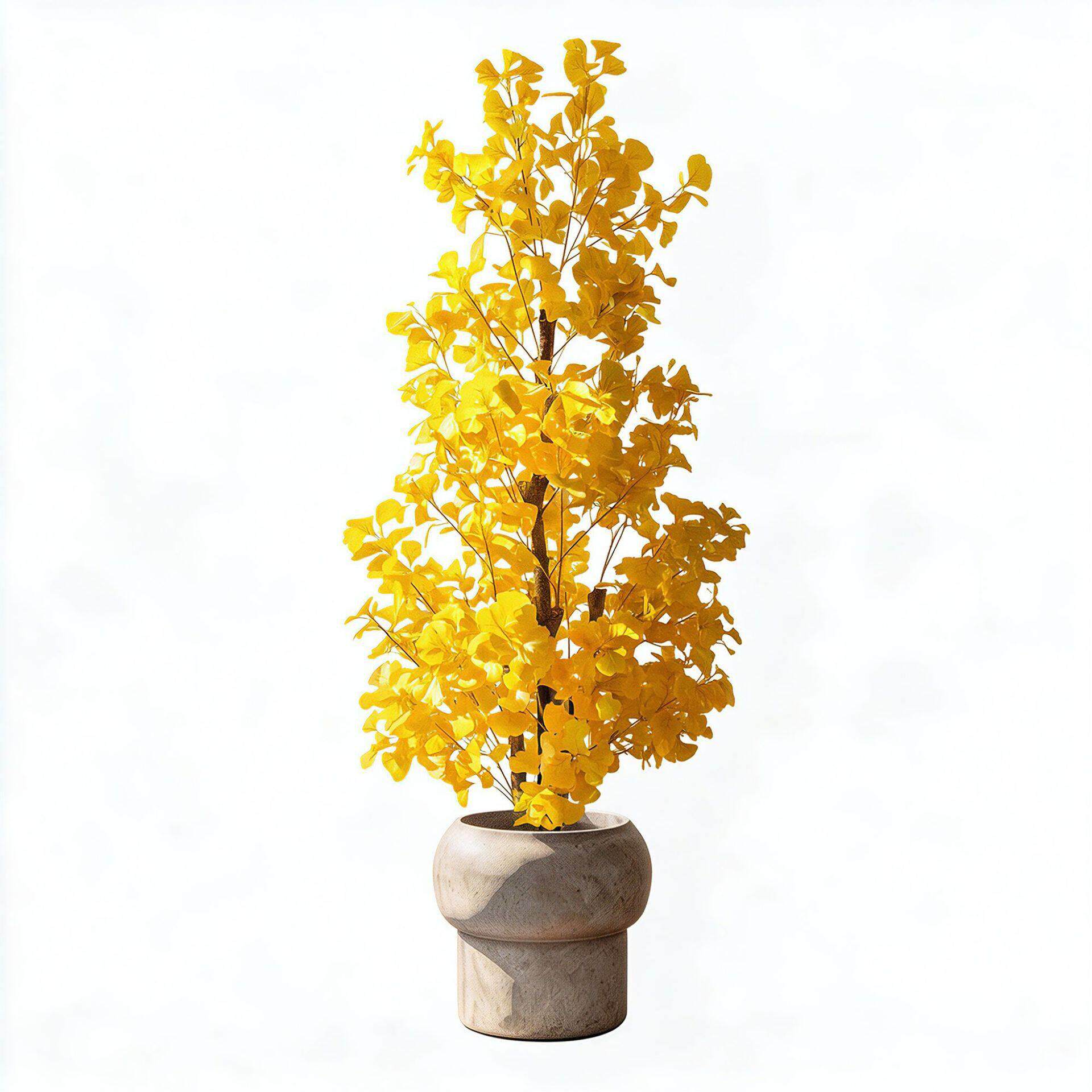 仿真绿植端轻奢银杏树落地盆栽假花树室内客厅仿生植物装饰摆件