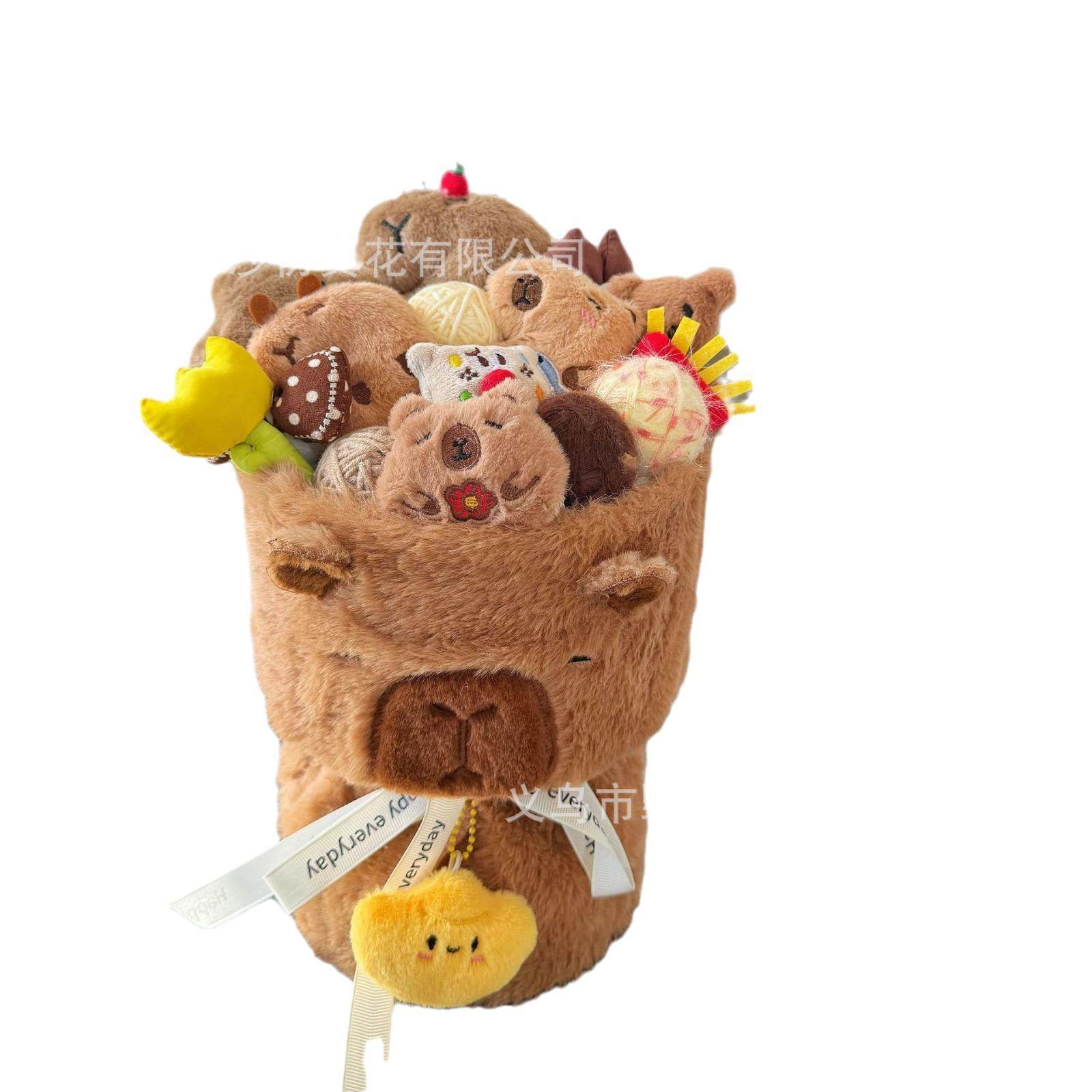 新款卡皮巴拉玩偶花束公仔毕业礼物网红花束送朋友闺蜜生日礼物,家居饰品,餐桌花艺,淘宝优惠券,粉丝福利购,淘宝优惠卷