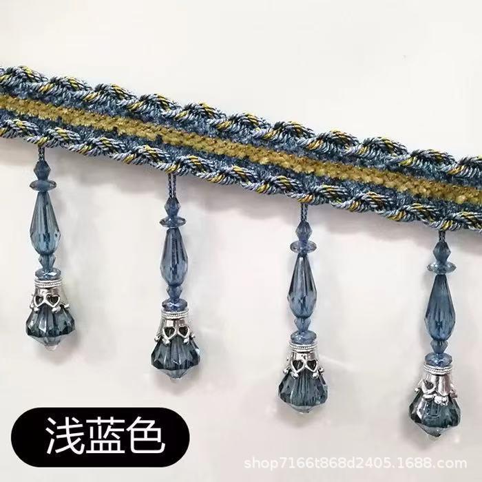 爆款欧式窗帘花边装饰吊穗吊坠高档水晶花边家纺辅料婚庆配件图片