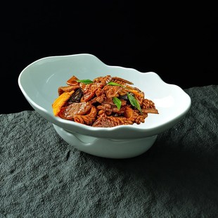 速发中式商瓷异形高级感盘子菜盘家用浅盘中餐陶用盘明炉保温酒店