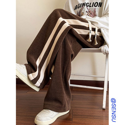 速发大码裤子高季2024新款春街美式ch流潮宽松休闲阔腿裤