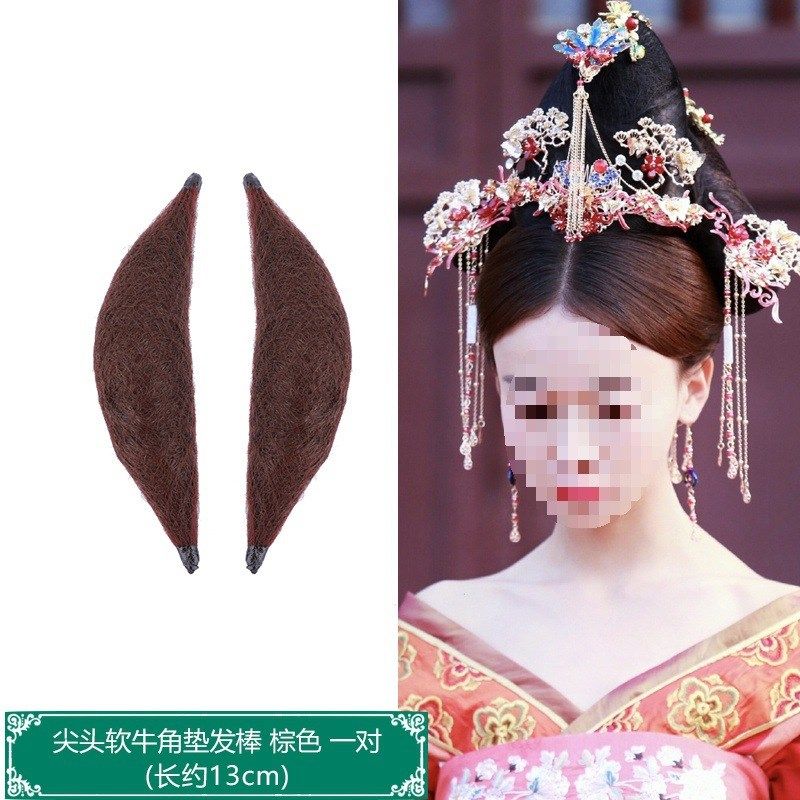 速发古风牛角包古装汉服假发垫发包发垫月牙包软牛角多款盘发包造