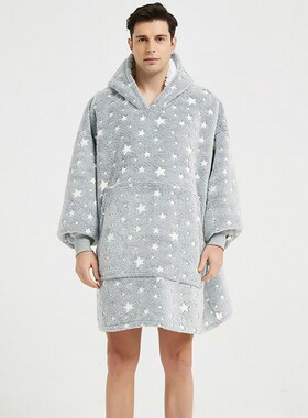 速发hood穿e bla加et超大码懒人毯连帽休闲宽松k厚可i毯子冬季