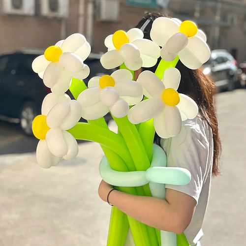 速发小雏菊长条野餐装球花束材料包拍地草照户外生日派对气饰