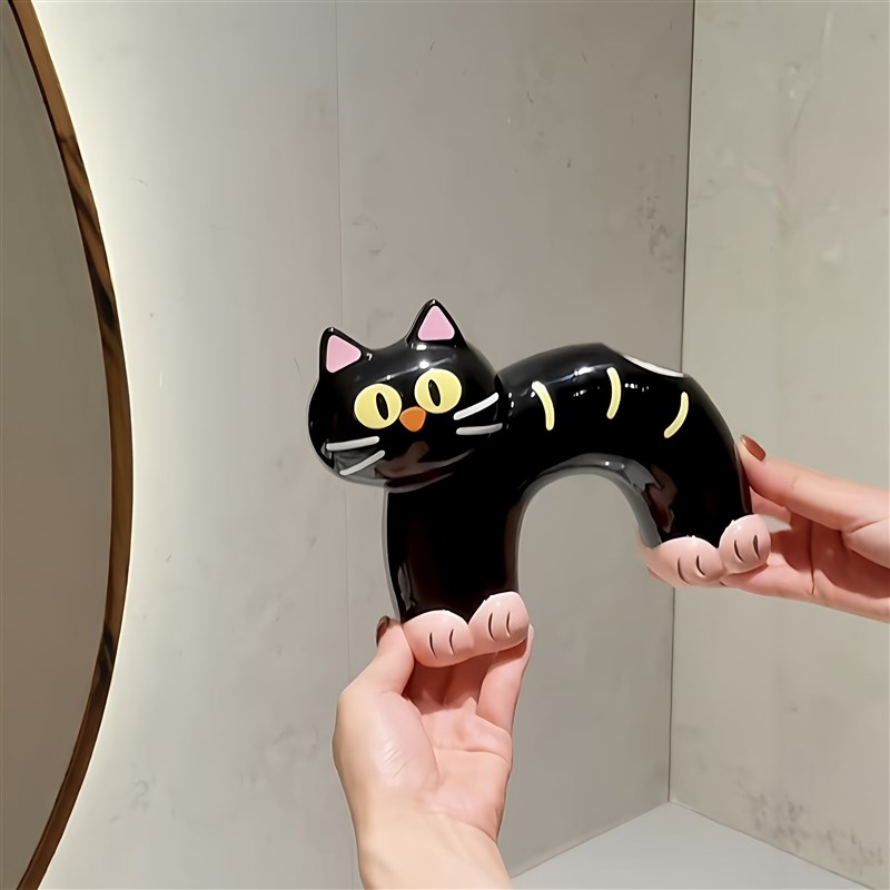 速发黑猫牙刷架陶瓷架家用卫生间洗漱台面牙刷牙膏置物架