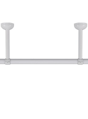 速发qy包安晾晾衣台杆顶装固定装衣架白色晒衣杆杆子凉衣服单杆不