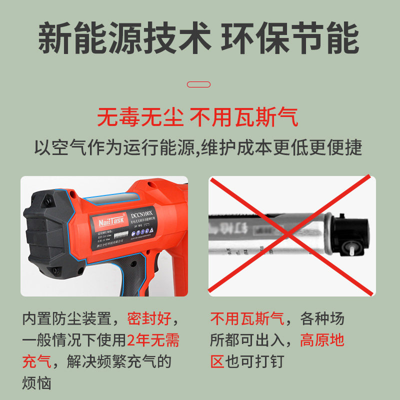 速发钉匠纯锂电钢钉枪电动混凝土不要瓦斯气射钉打钉枪水电多功能