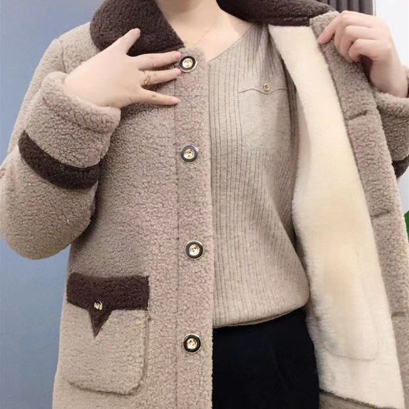 速发中年妈妈冬上羊羔毛外套新款中老年加绒加厚50岁颗粒绒棉袄装,女装/女士精品,常规大码外套,淘宝优惠券,粉丝福利购,淘宝优惠卷