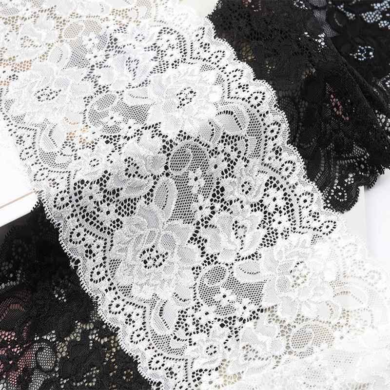 速发服装下摆加宽蕾丝花边辅料装饰窄黑白色宽衣服布料 手工蕾丝