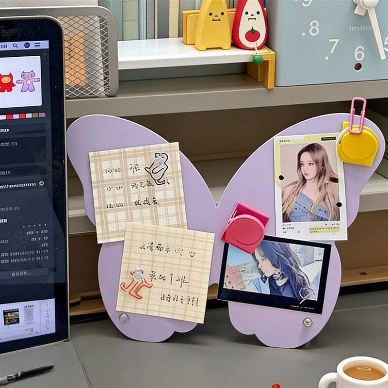 速发蝴蝶桌面磁吸板宿舍好物吧唧谷美冰箱贴展示板免打孔置物架记