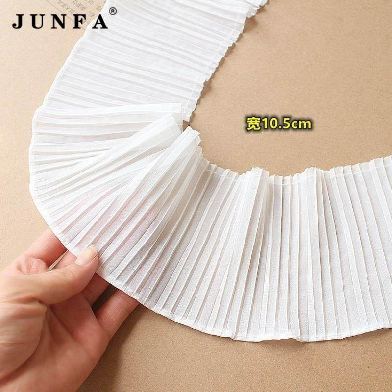 速发1边裤花柔软百褶皱边边风琴蕾丝袖子下摆服装饰裙m宽黑