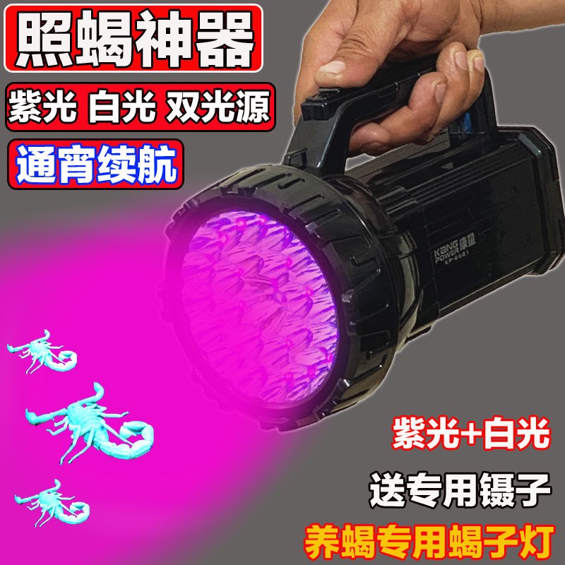 速发射蝎子灯强光超亮远照紫光手电筒蝎子灯子外头戴蝎户灯可充电