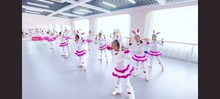 儿童小白兔演出服兔气扬眉儿童卡通动物表演服装兔子舞舞蹈服