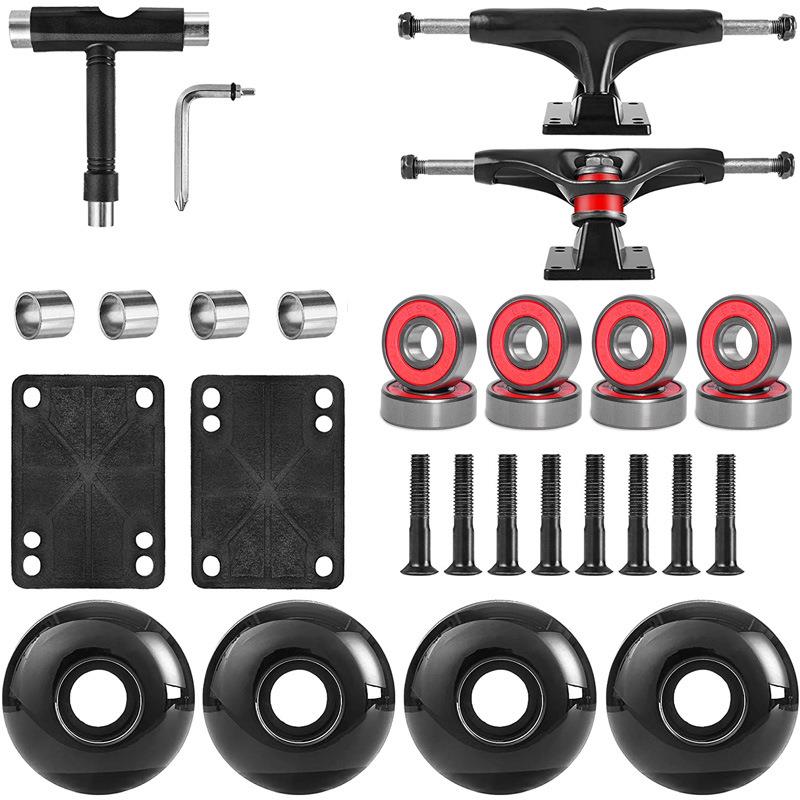 滑板桥5v强化桥双翘滑板支架轮子专业动作硬轮支架组合套餐100A轮