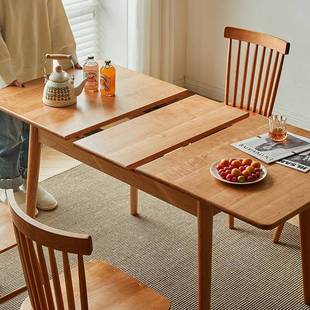 北欧全实木可伸缩餐桌小户型餐桌椅组合折叠家用原木橡木简约饭桌
