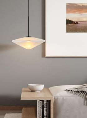 北欧简约吧台卧室床头样板间灯具现代轻奢餐厅玻璃艺术飞碟吊灯