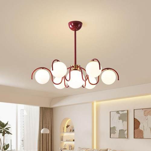 法式复古客厅灯中古奶油风魔豆卧室灯高级感艺术房间浪漫餐厅吊灯