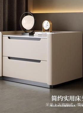 2025新款全实木床头柜主卧网红创意轻奢高级感简约现代窄边小茶几