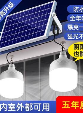 太阳能庭院灯户外灯家用路灯超亮照明灯防水充电一拖二分体感应灯