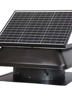 方形14寸扇叶50W太阳能板角度可调太阳能换气扇屋顶通风排气