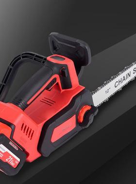 12寸大功率锂电锯充电式伐木工高速电链锯家用小型电锯无刷锯木头