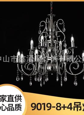 新款12头欧式吊灯银色装饰灯具铁艺婚庆道具灯